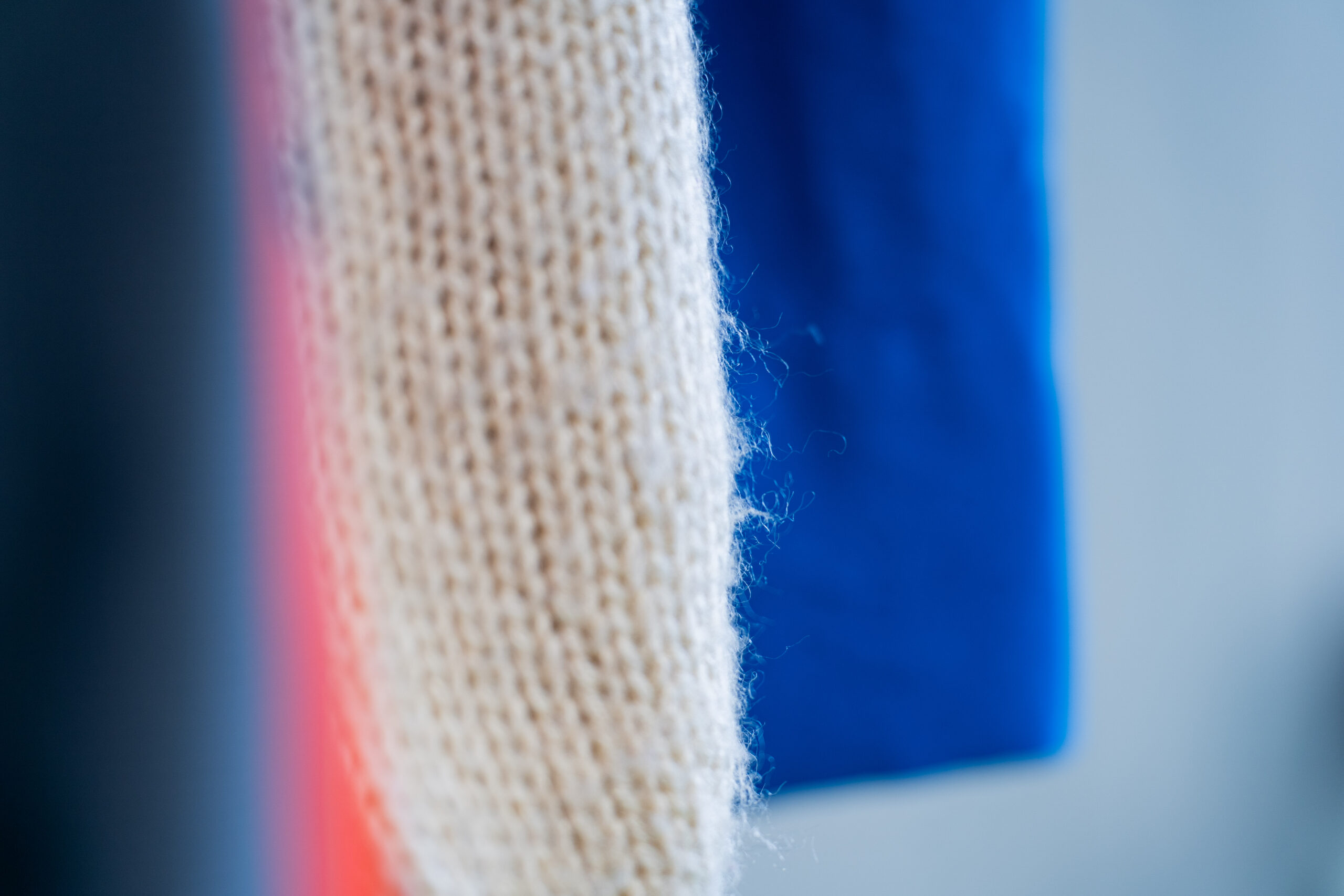 Zoom in of microfibre on sleeve